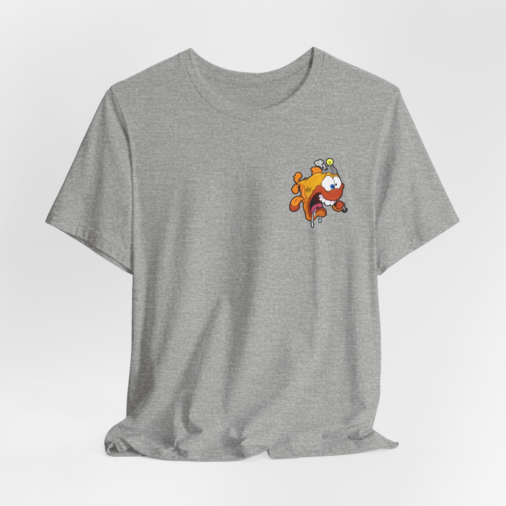 Jellyfish Attack Graphic Tee — Fun Cartoon Surfing Fish Shirt
