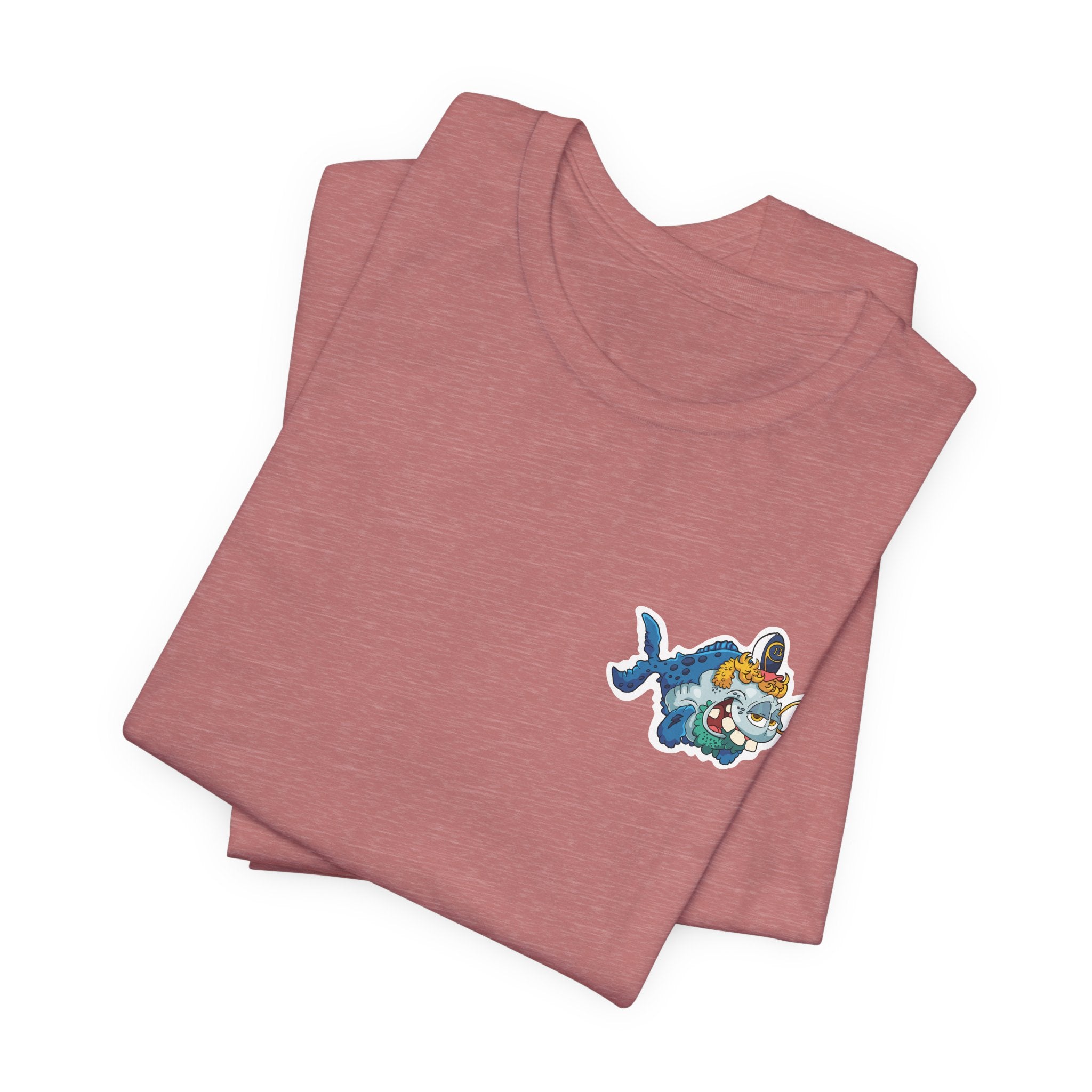 Patriotic Shark Graphic Tee — "Red, Neon & Twang" Vintage Flag Design