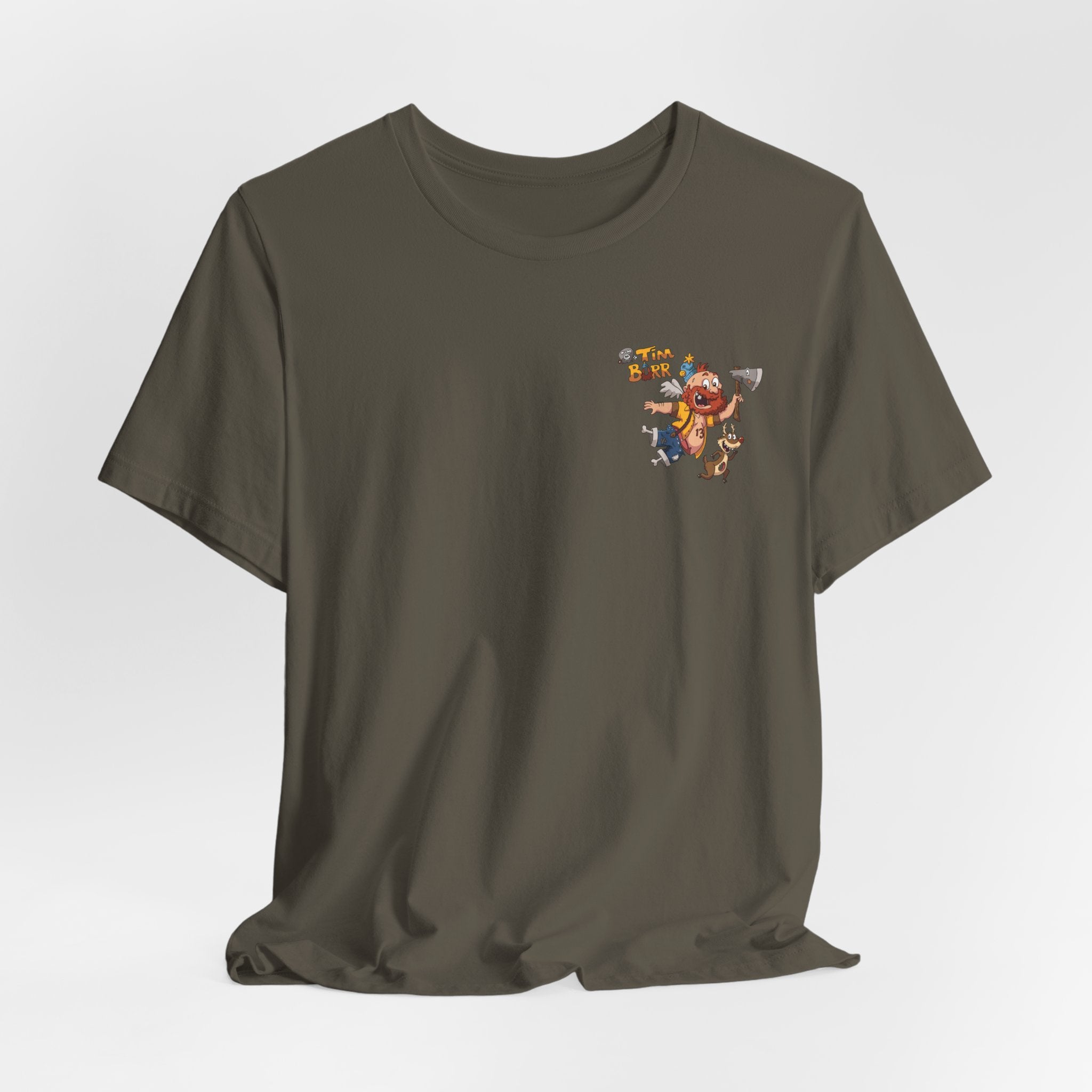 Tim Burr Graphic Tee – Lumberjack Cartoon T‑Shirt