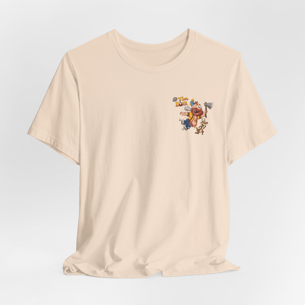 Tim Burr Graphic Tee – Lumberjack Cartoon T‑Shirt