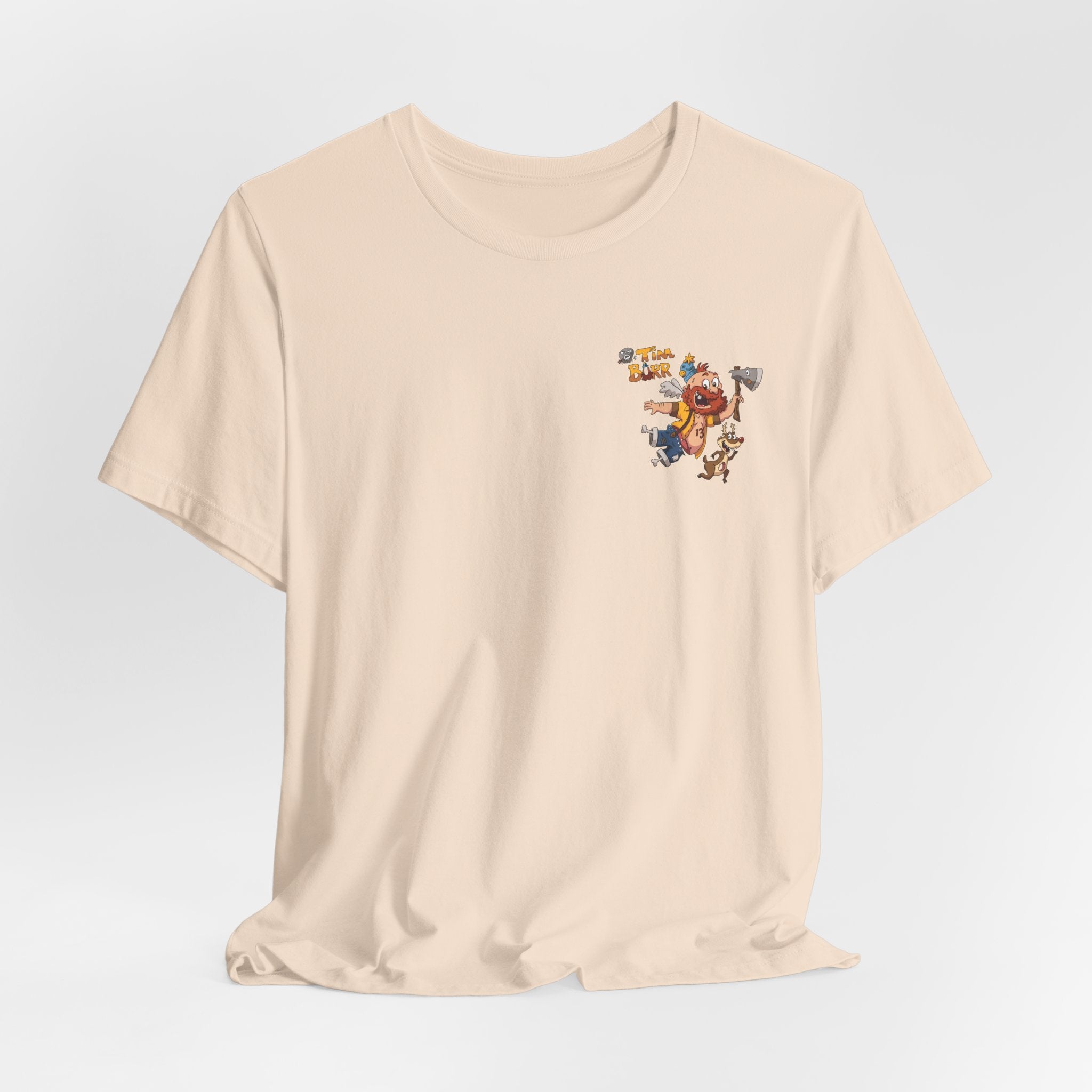 Tim Burr Graphic Tee – Lumberjack Cartoon T‑Shirt