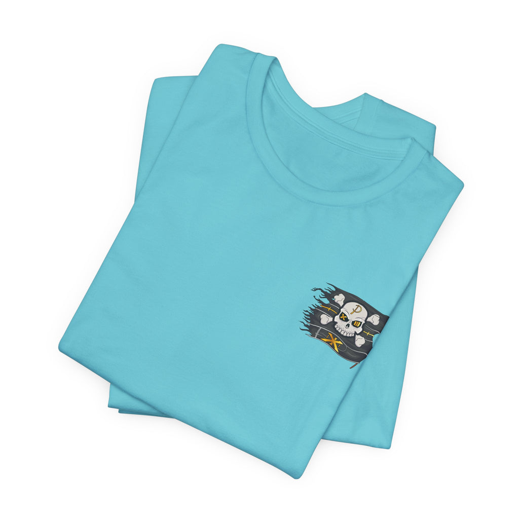 Pirate Skull Flag Tee — Distressed Jolly Roger Graphic T-Shirt
