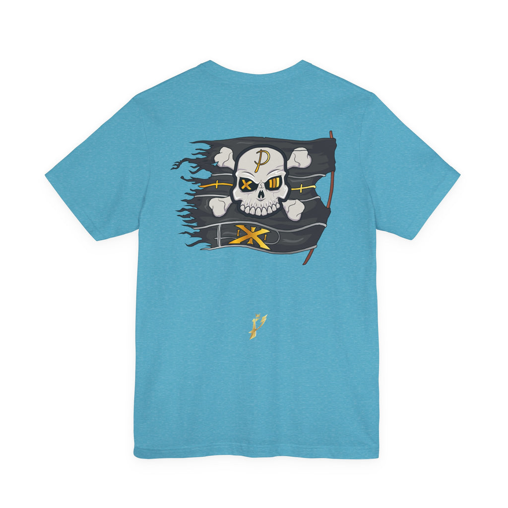 Pirate Skull Flag Tee — Distressed Jolly Roger Graphic T-Shirt