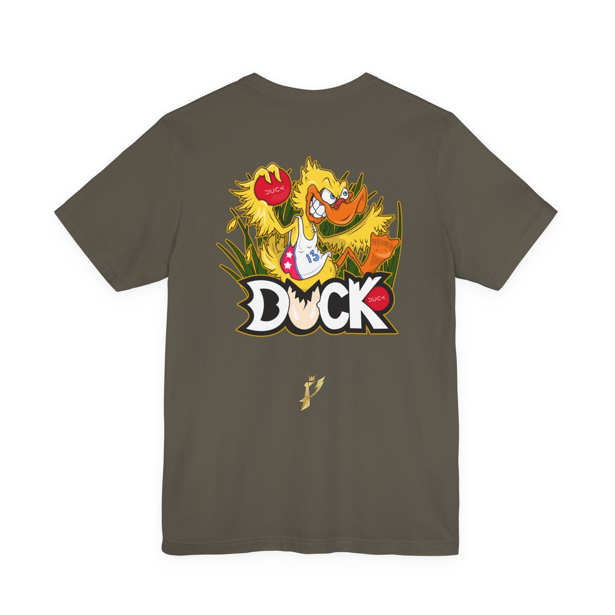 Duck Graphic Tee — Playful Retro Duck Cartoon Short Sleeve Shirt