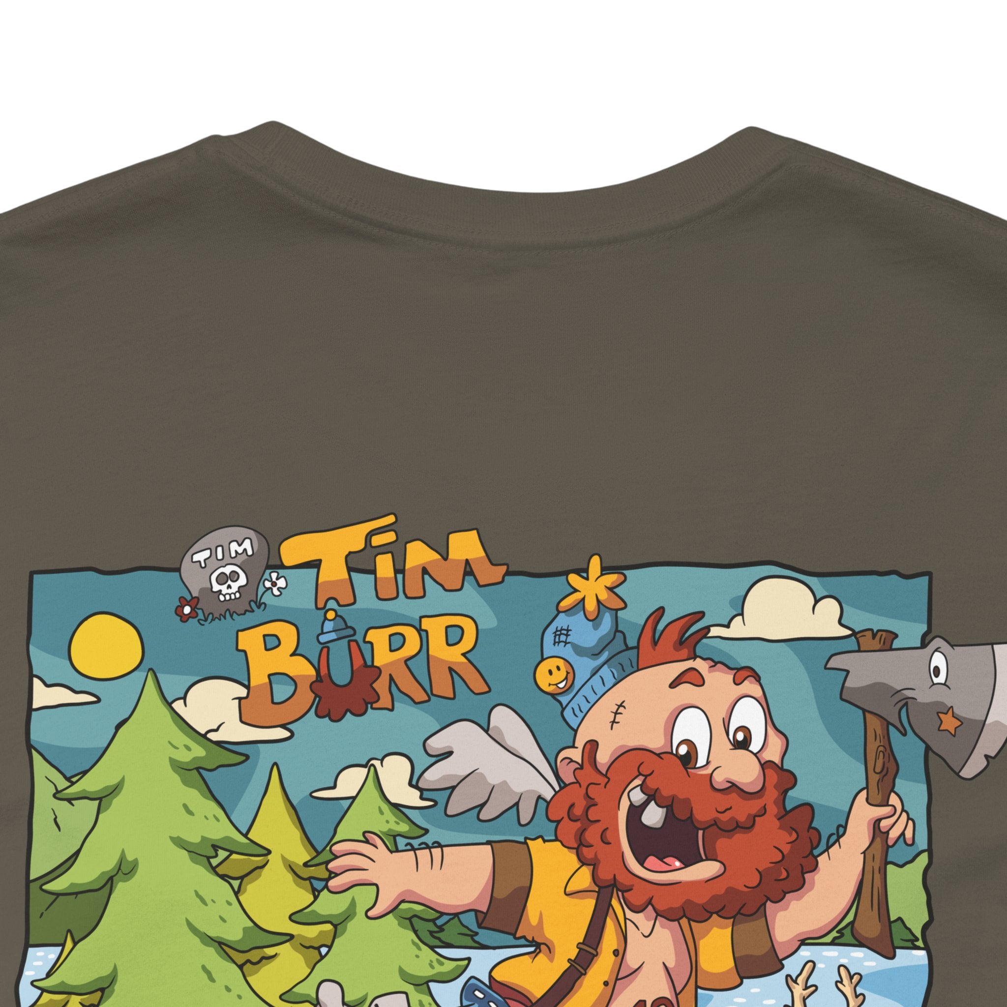 Tim Burr Graphic Tee – Lumberjack Cartoon T‑Shirt