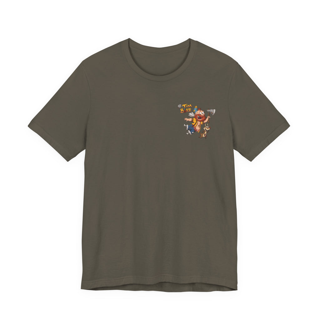 Tim Burr Graphic Tee – Lumberjack Cartoon T‑Shirt