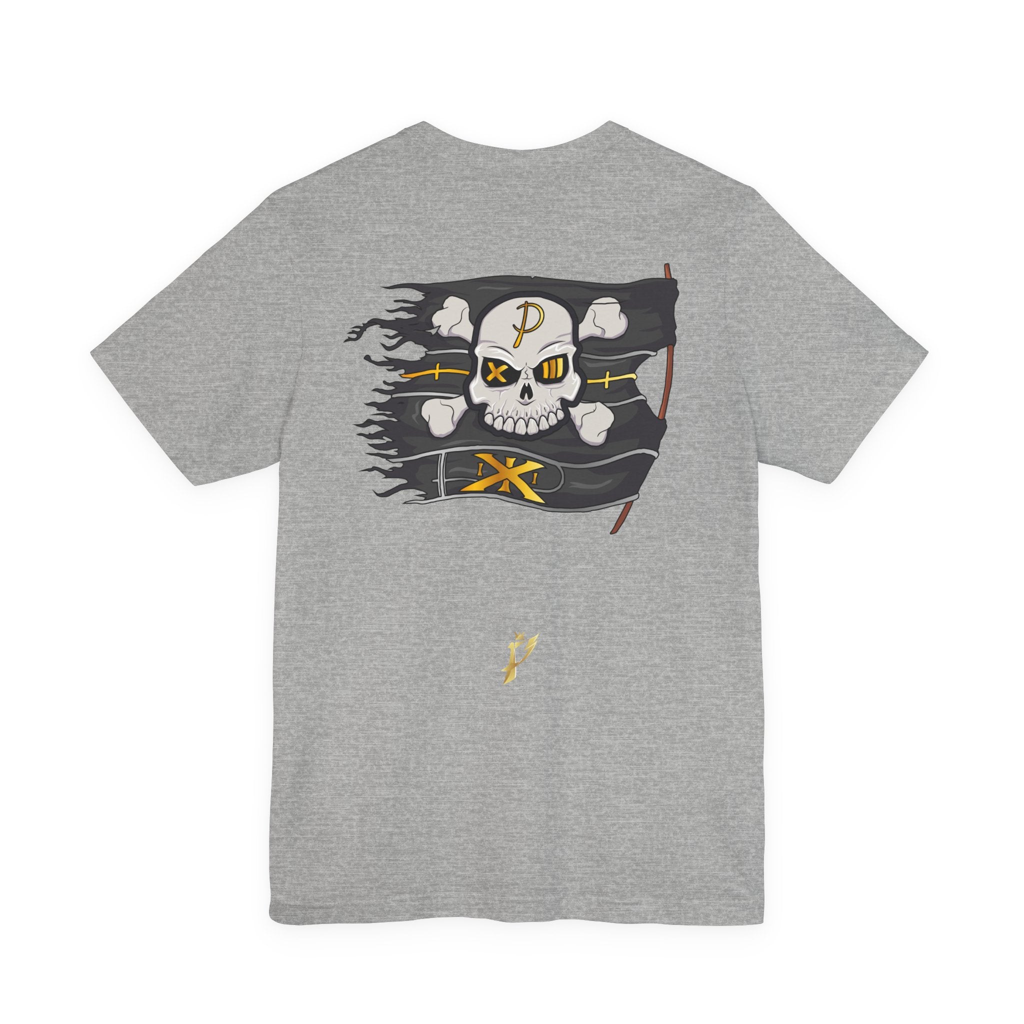 Pirate Skull Flag Tee — Distressed Jolly Roger Graphic T-Shirt