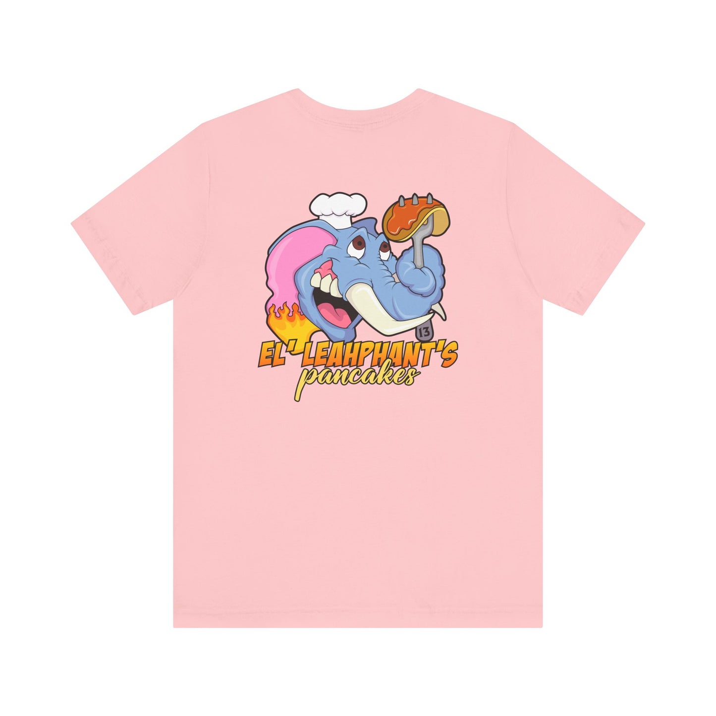 "EL' LEAHPHANT'S" Pancakes w/Logo on Front, Unisex Jersey Short Sleeve Tee