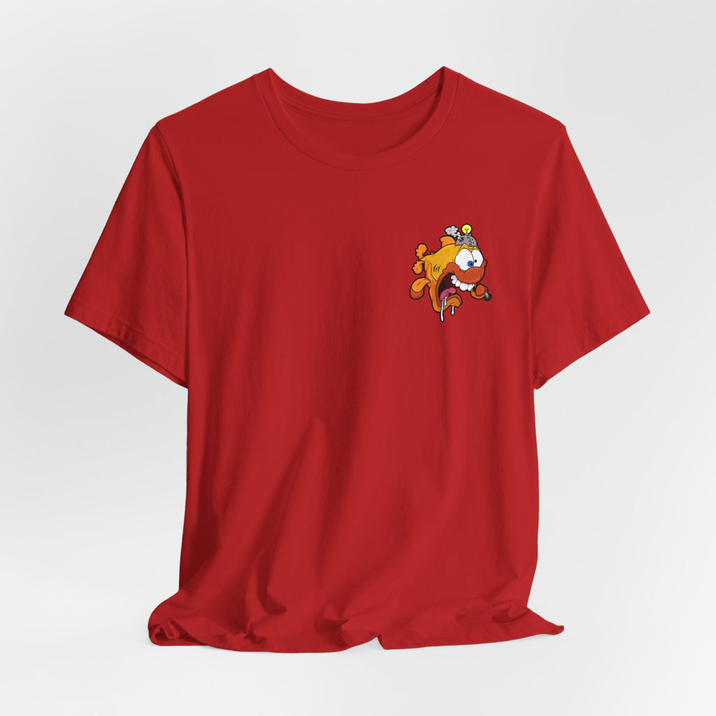 Jellyfish Attack Graphic Tee — Fun Cartoon Surfing Fish Shirt