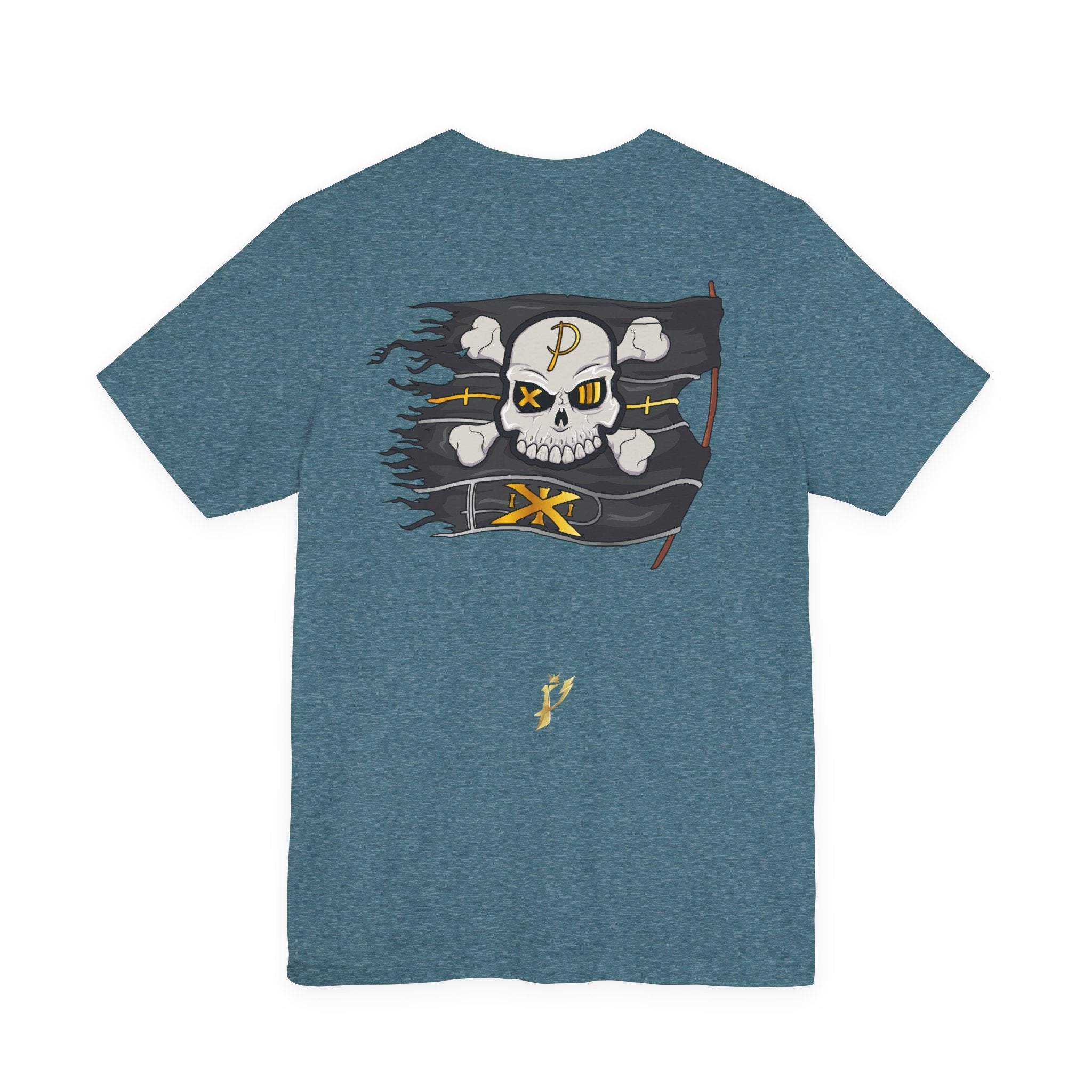 Pirate Skull Flag Tee — Distressed Jolly Roger Graphic T-Shirt