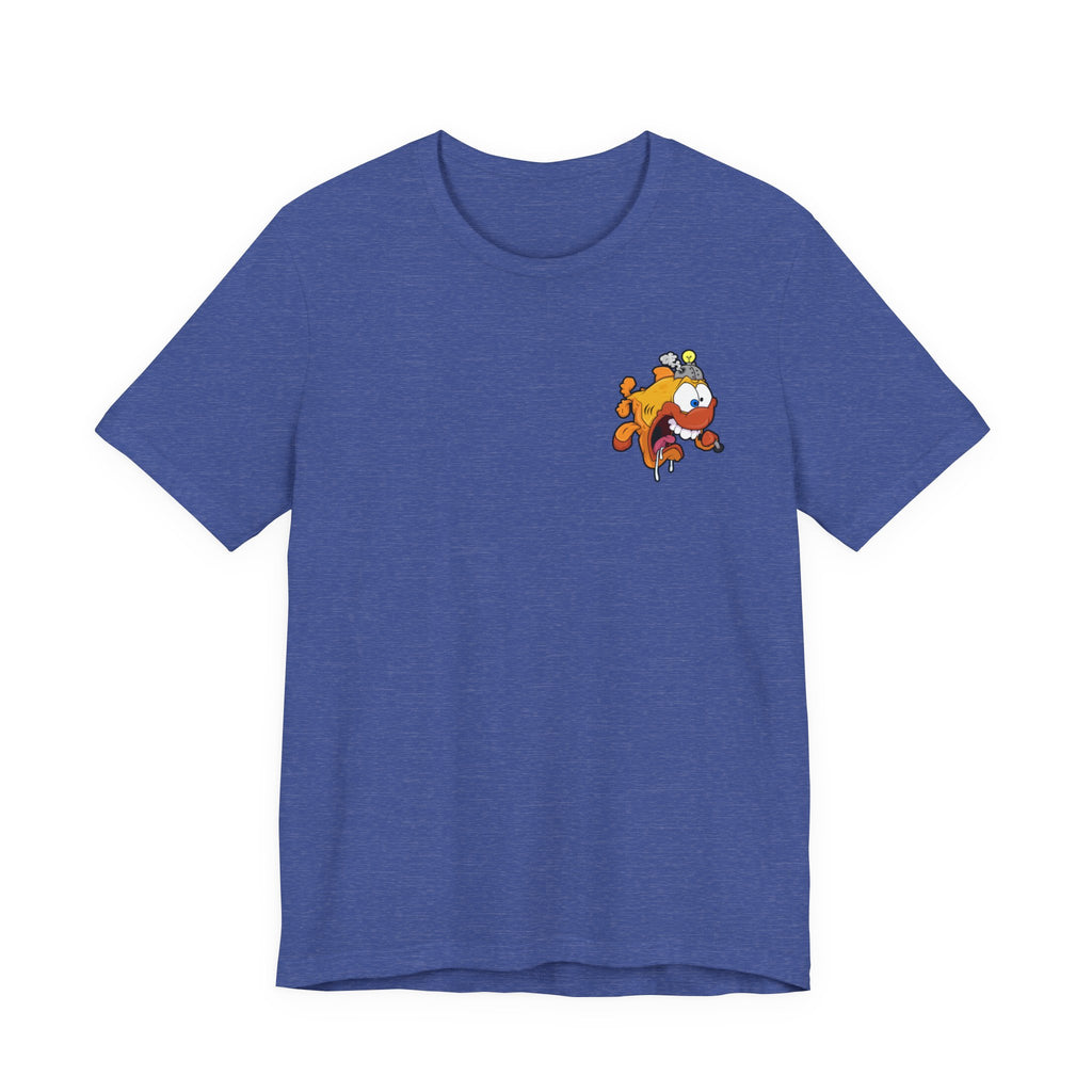 Jellyfish Attack Graphic Tee — Fun Cartoon Surfing Fish Shirt