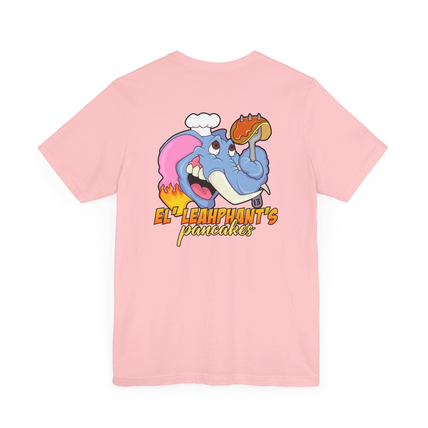 "EL' LEAHPHANT'S" Pancakes w/Logo on Front, Unisex Jersey Short Sleeve Tee