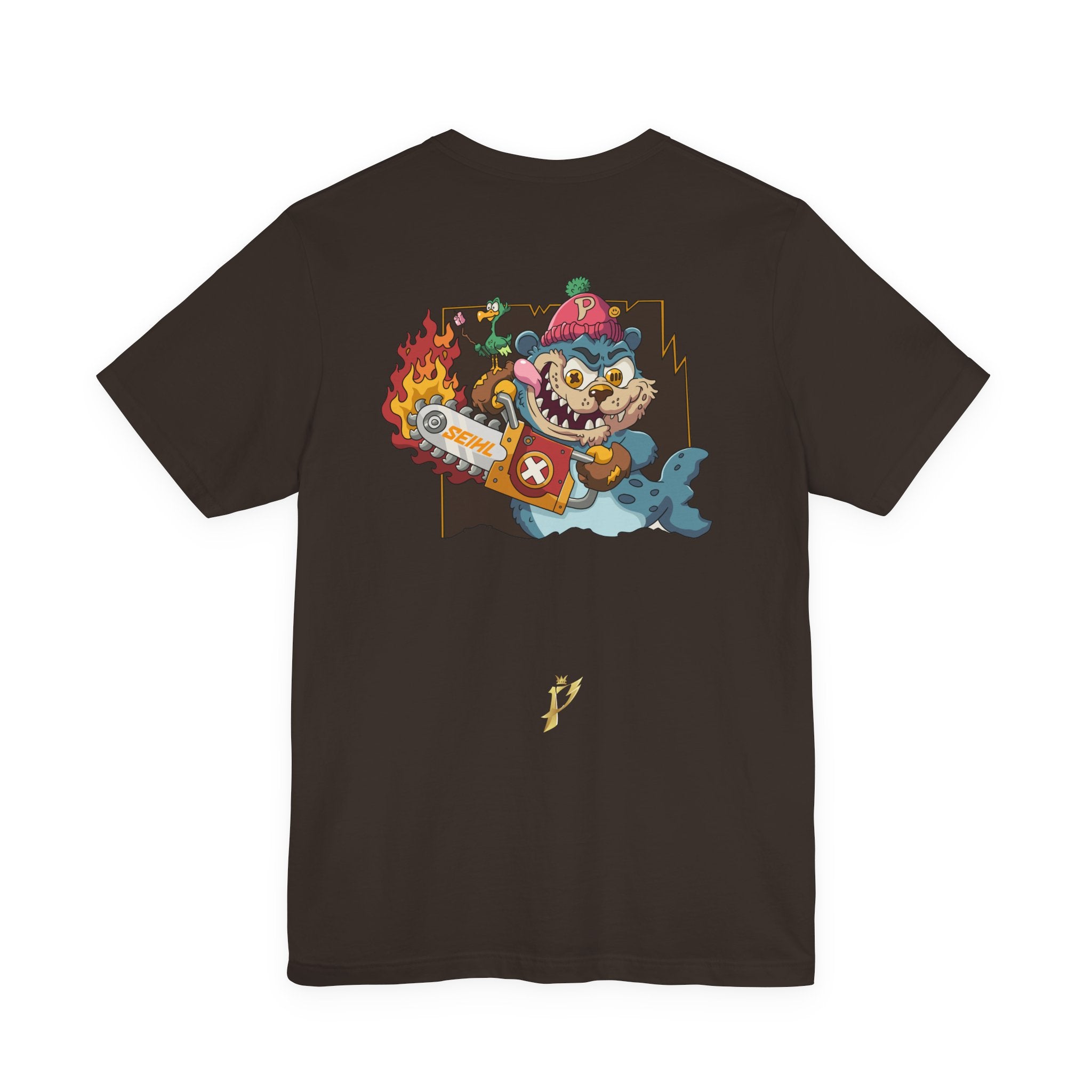 Chainsaw Seihl Cartoon Tee — 'SEIHL' Graphic Short Sleeve T-Shirt