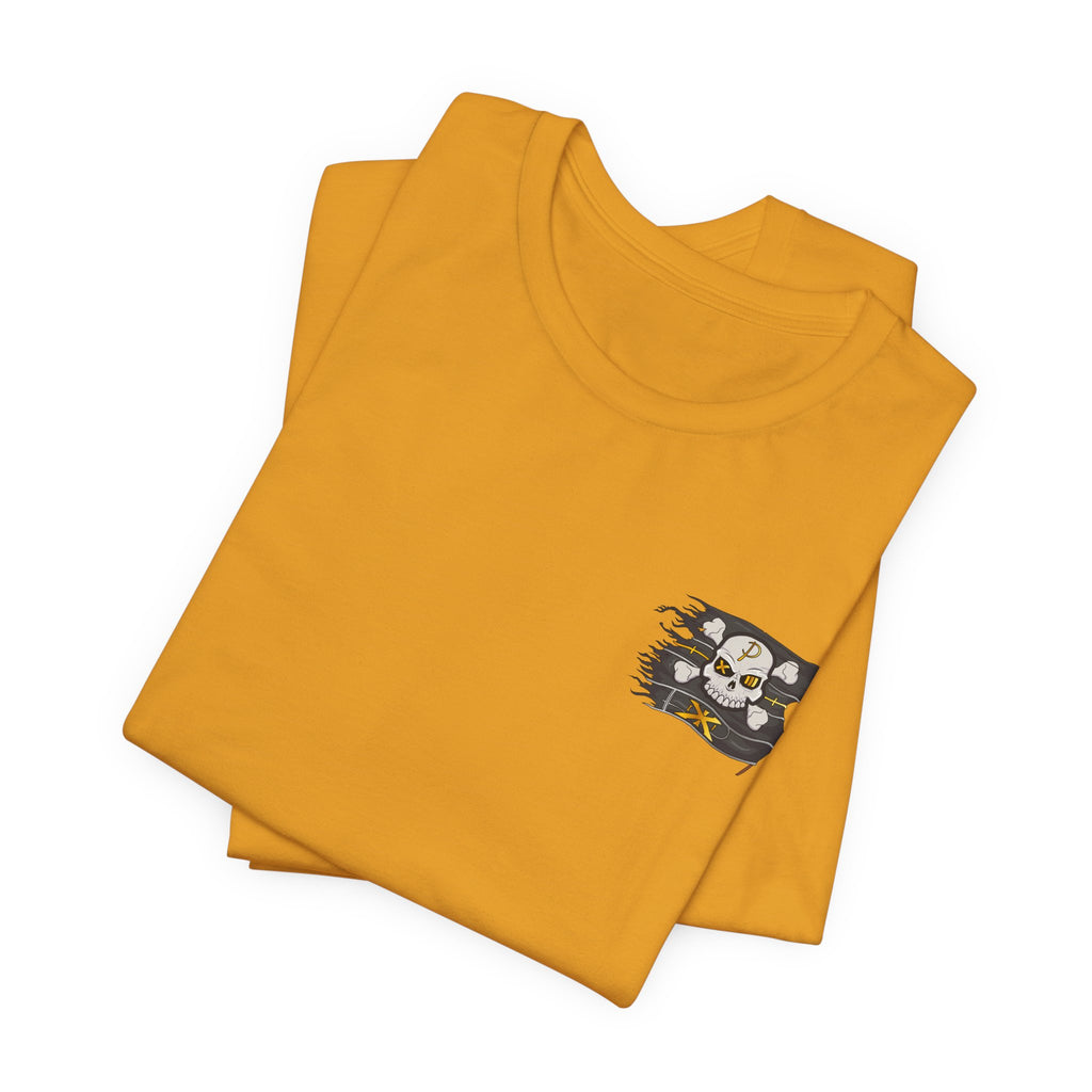 Pirate Skull Flag Tee — Distressed Jolly Roger Graphic T-Shirt