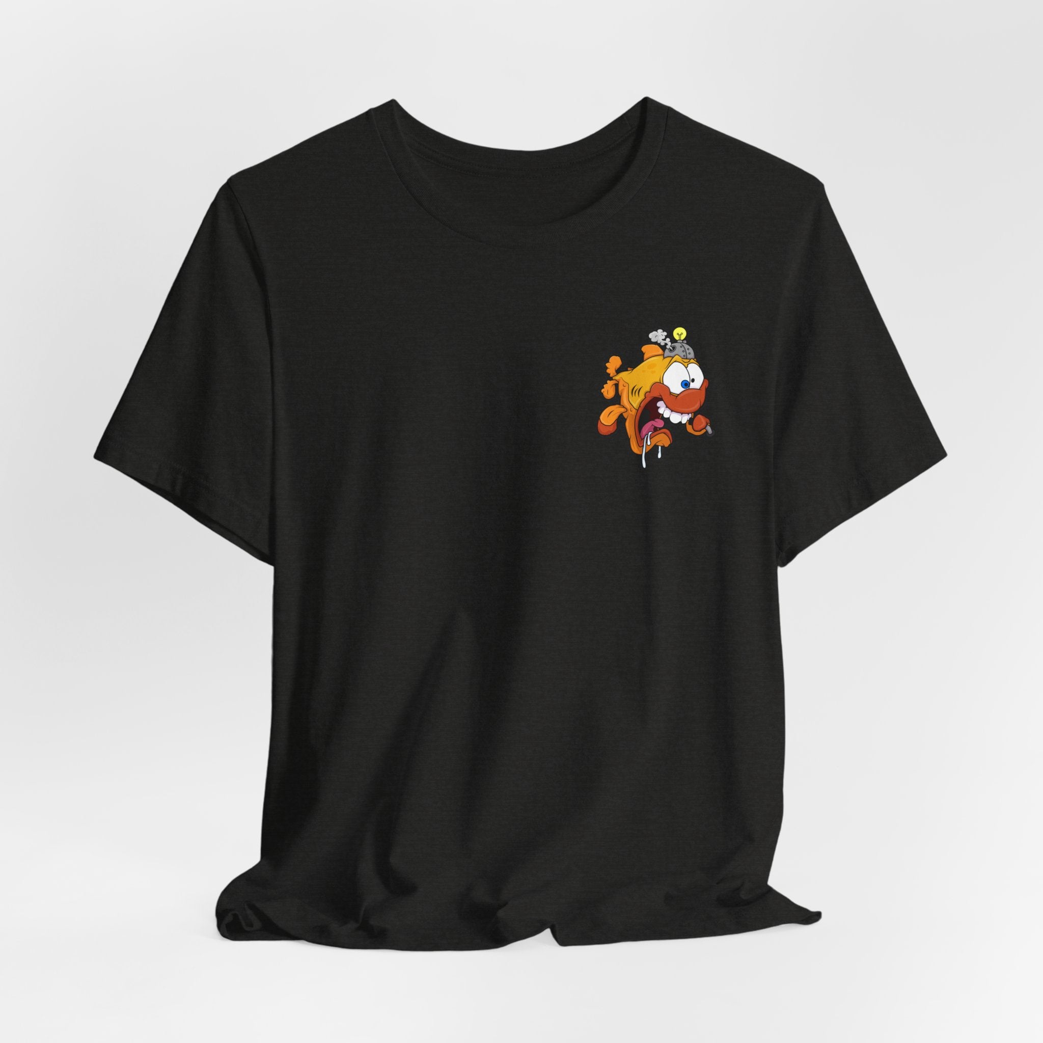 Jellyfish Attack Graphic Tee — Fun Cartoon Surfing Fish Shirt