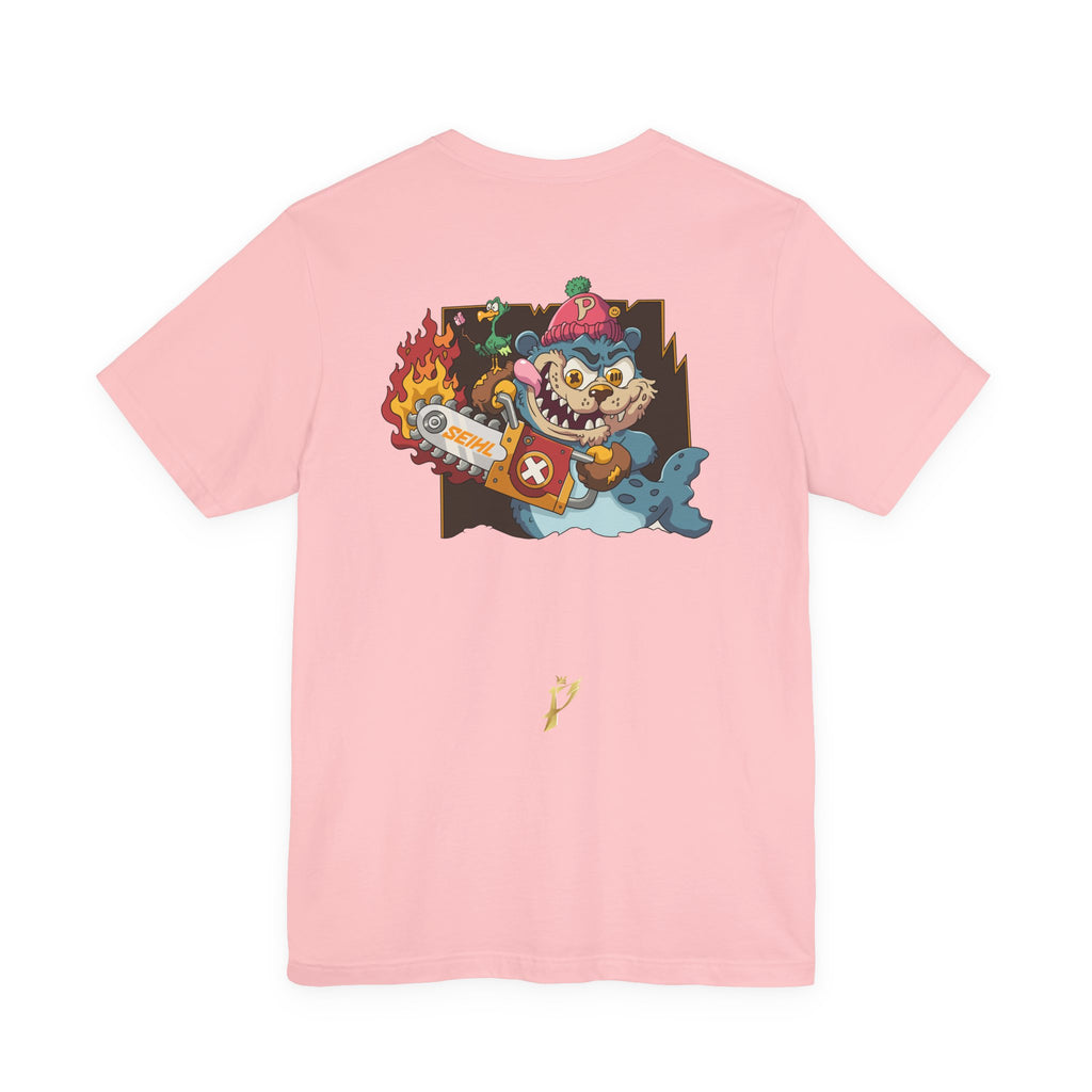 Chainsaw Seihl Cartoon Tee — 'SEIHL' Graphic Short Sleeve T-Shirt