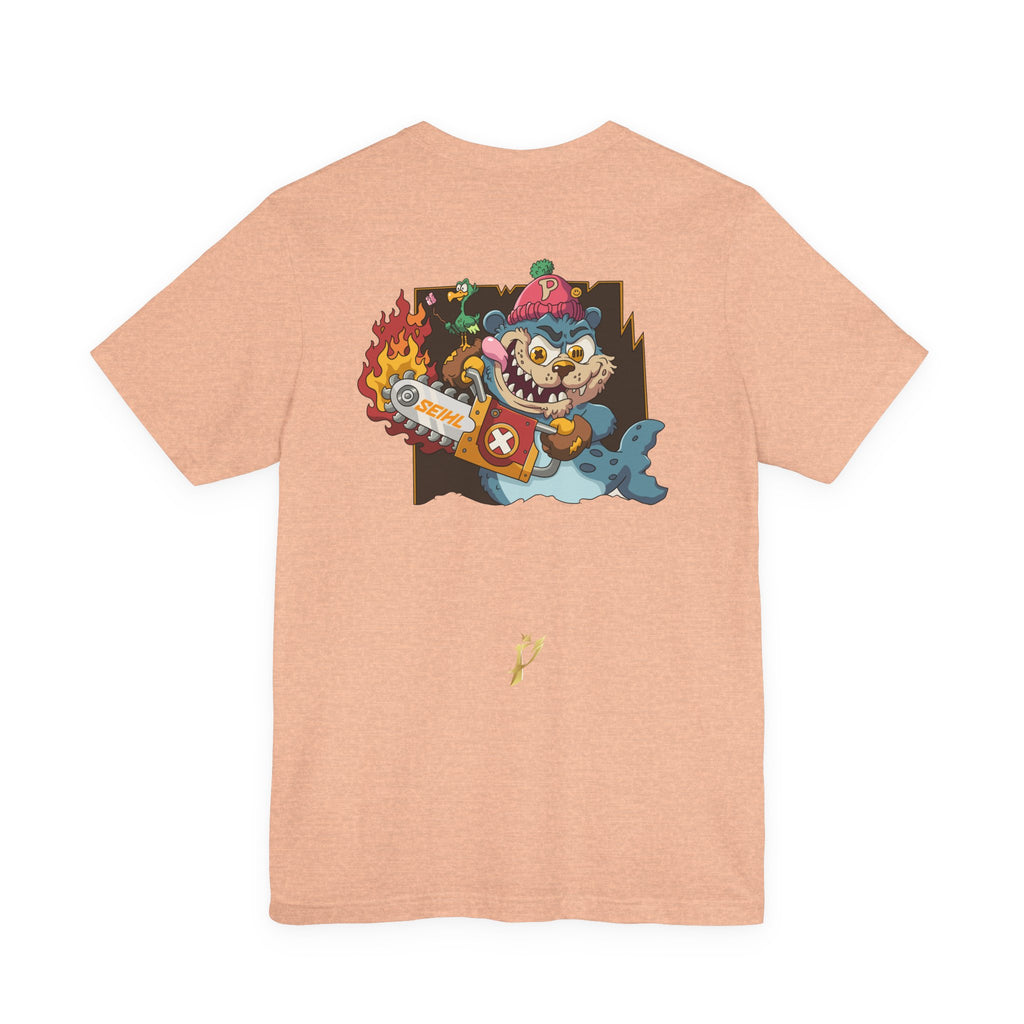 Chainsaw Seihl Cartoon Tee — 'SEIHL' Graphic Short Sleeve T-Shirt