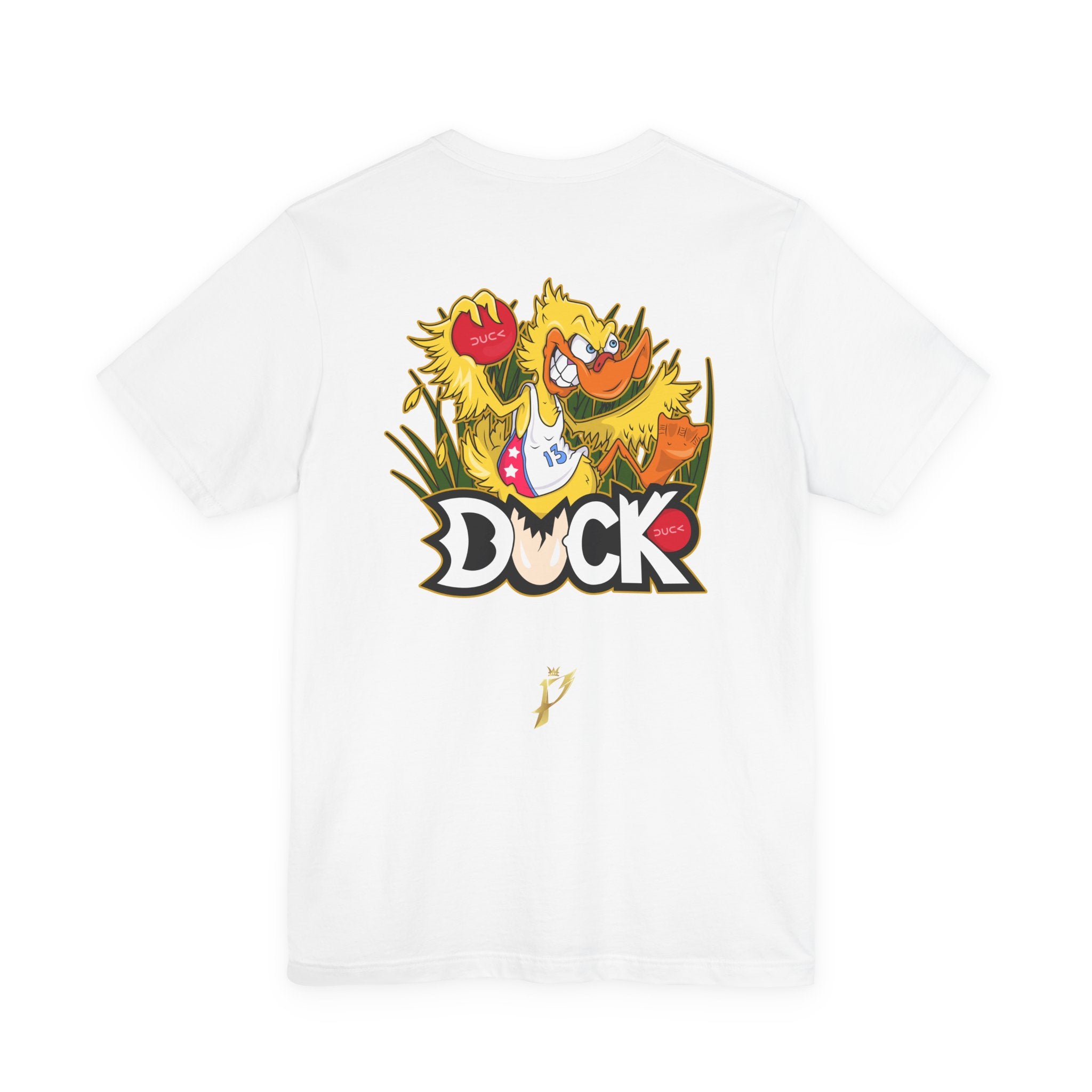 Duck Graphic Tee — Playful Retro Duck Cartoon Short Sleeve Shirt