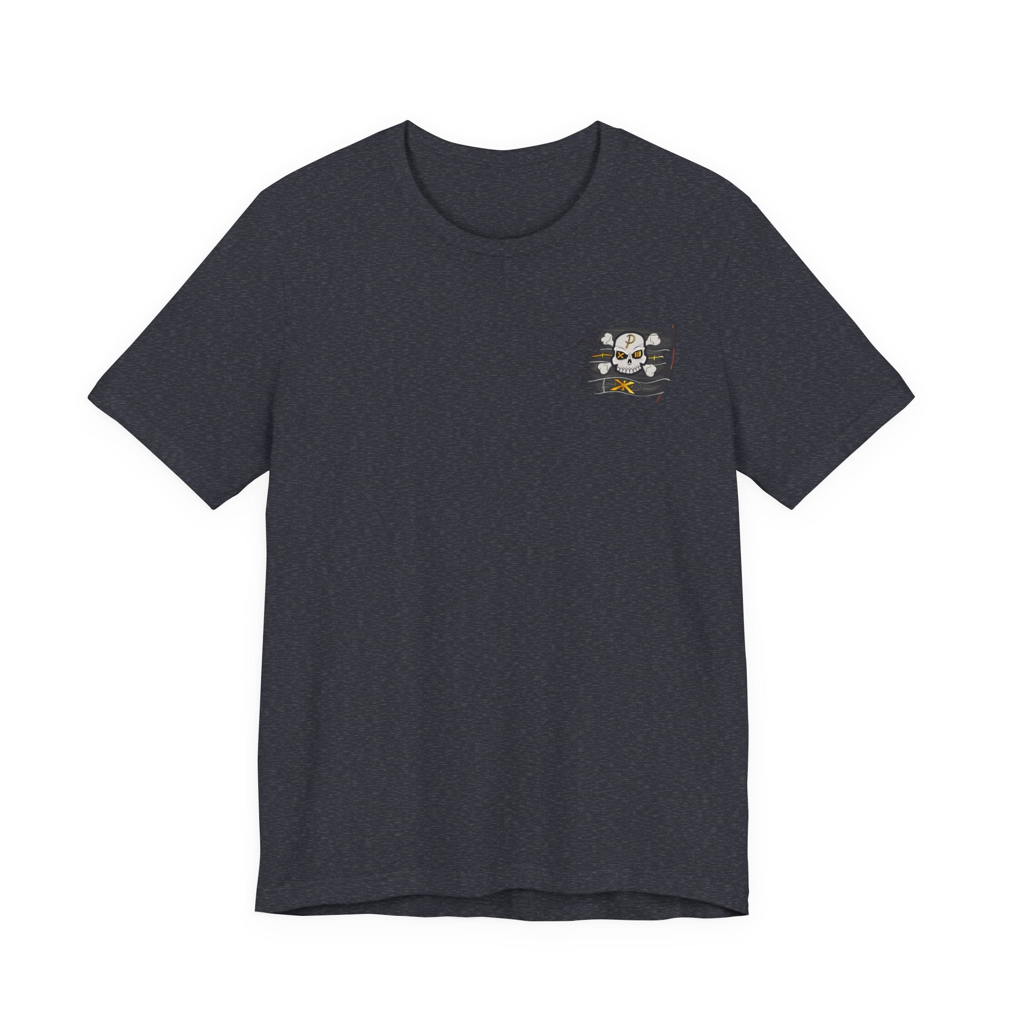 Pirate Skull Flag Tee — Distressed Jolly Roger Graphic T-Shirt