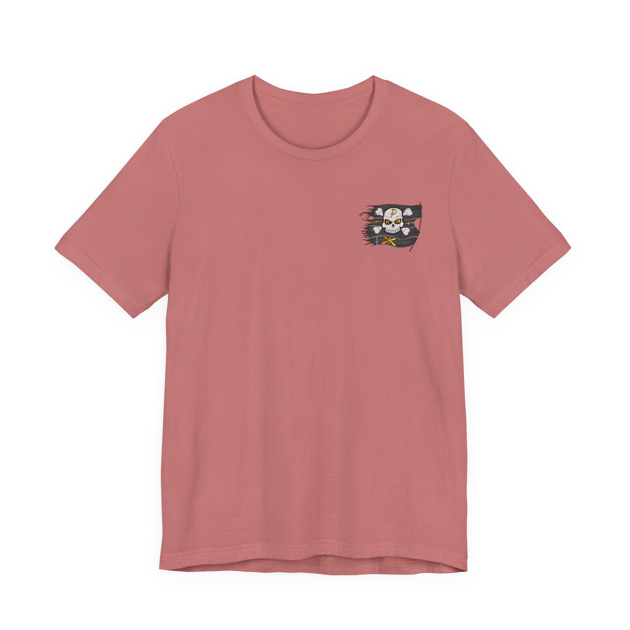 Pirate Skull Flag Tee — Distressed Jolly Roger Graphic T-Shirt