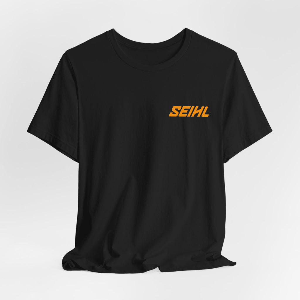Chainsaw Seihl Cartoon Tee — 'SEIHL' Graphic Short Sleeve T-Shirt