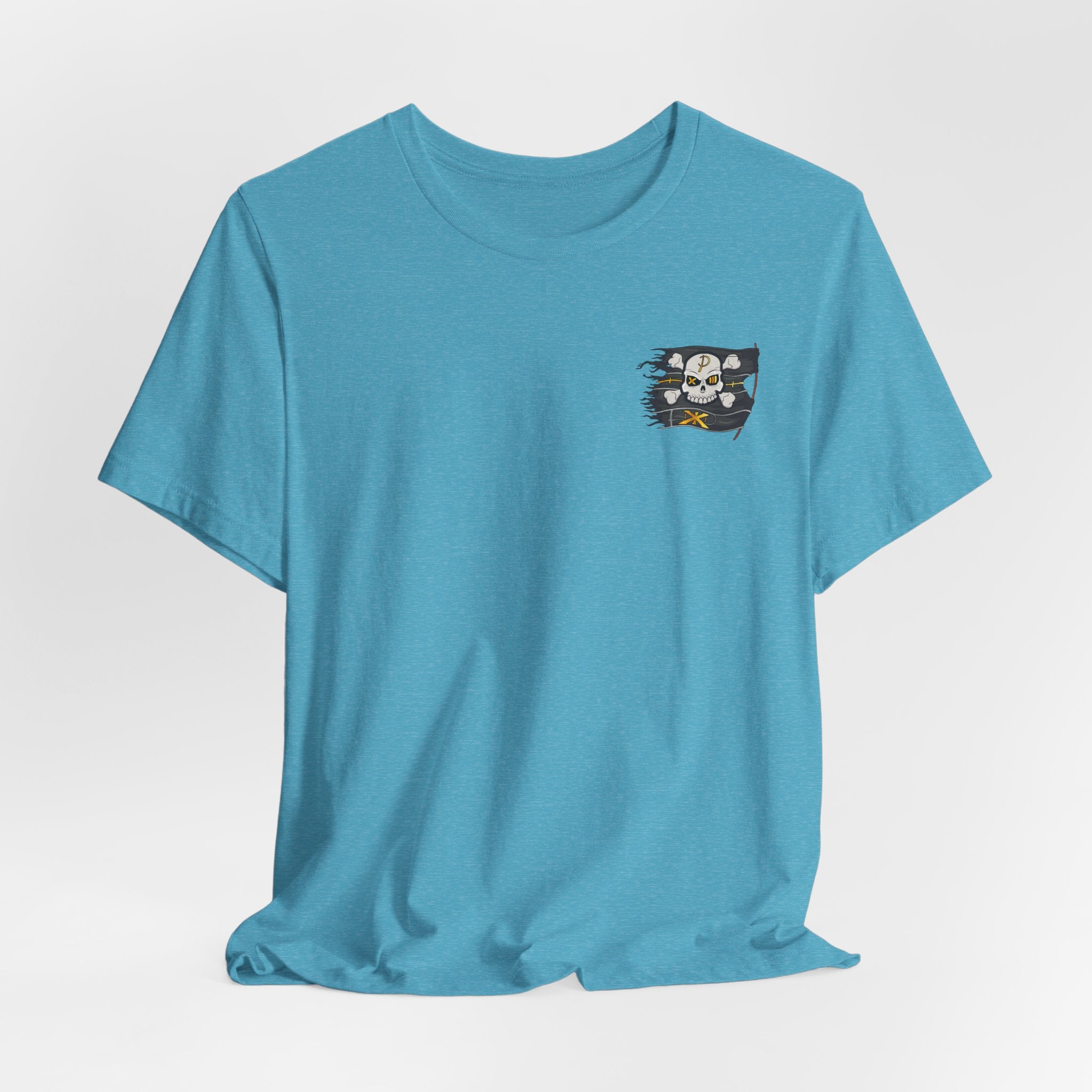 Pirate Skull Flag Tee — Distressed Jolly Roger Graphic T-Shirt