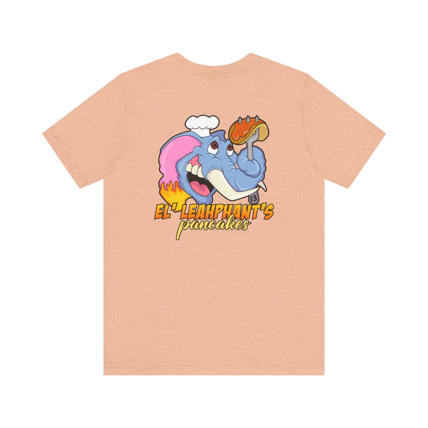 "EL' LEAHPHANT'S" Pancakes w/Logo on Front, Unisex Jersey Short Sleeve Tee