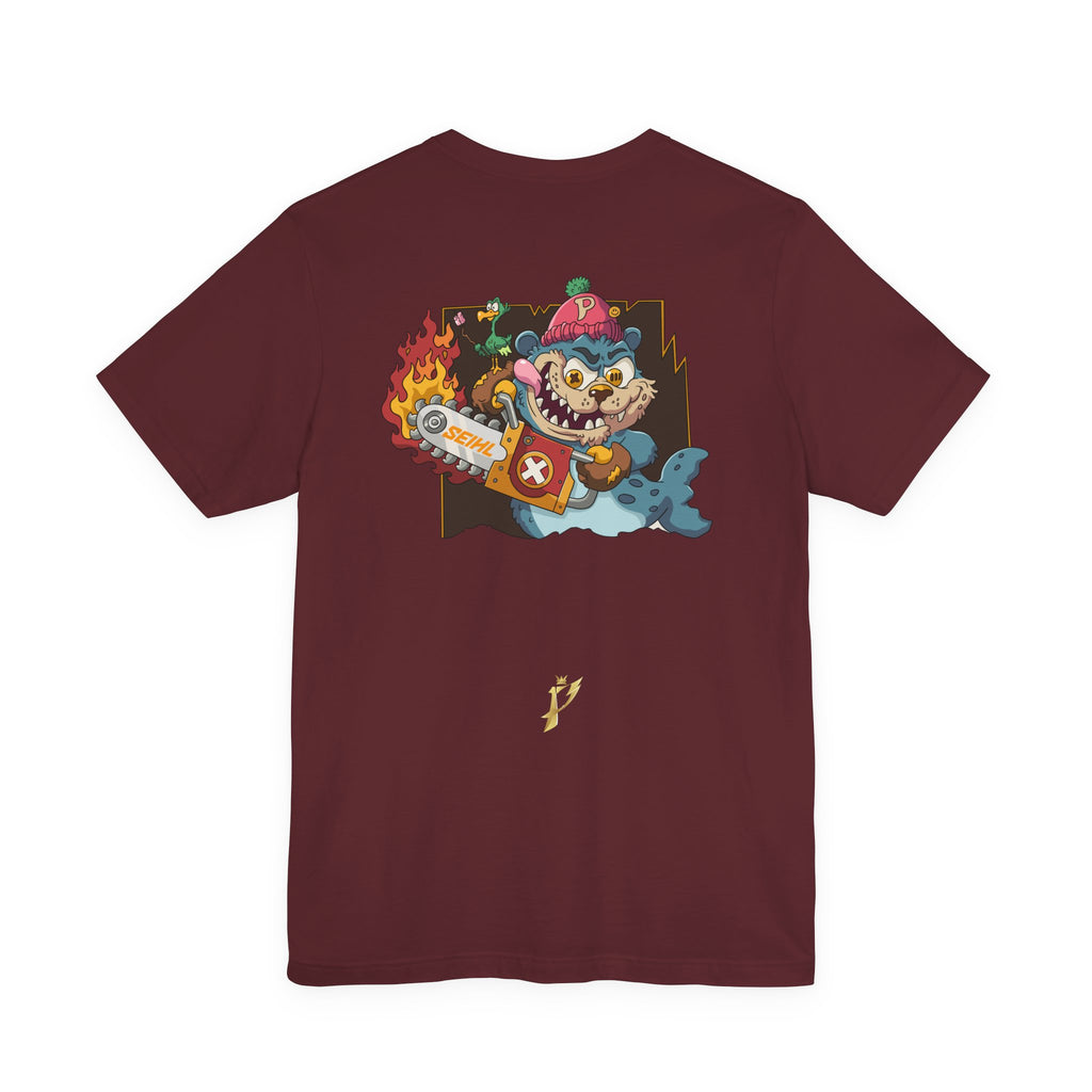 Chainsaw Seihl Cartoon Tee — 'SEIHL' Graphic Short Sleeve T-Shirt