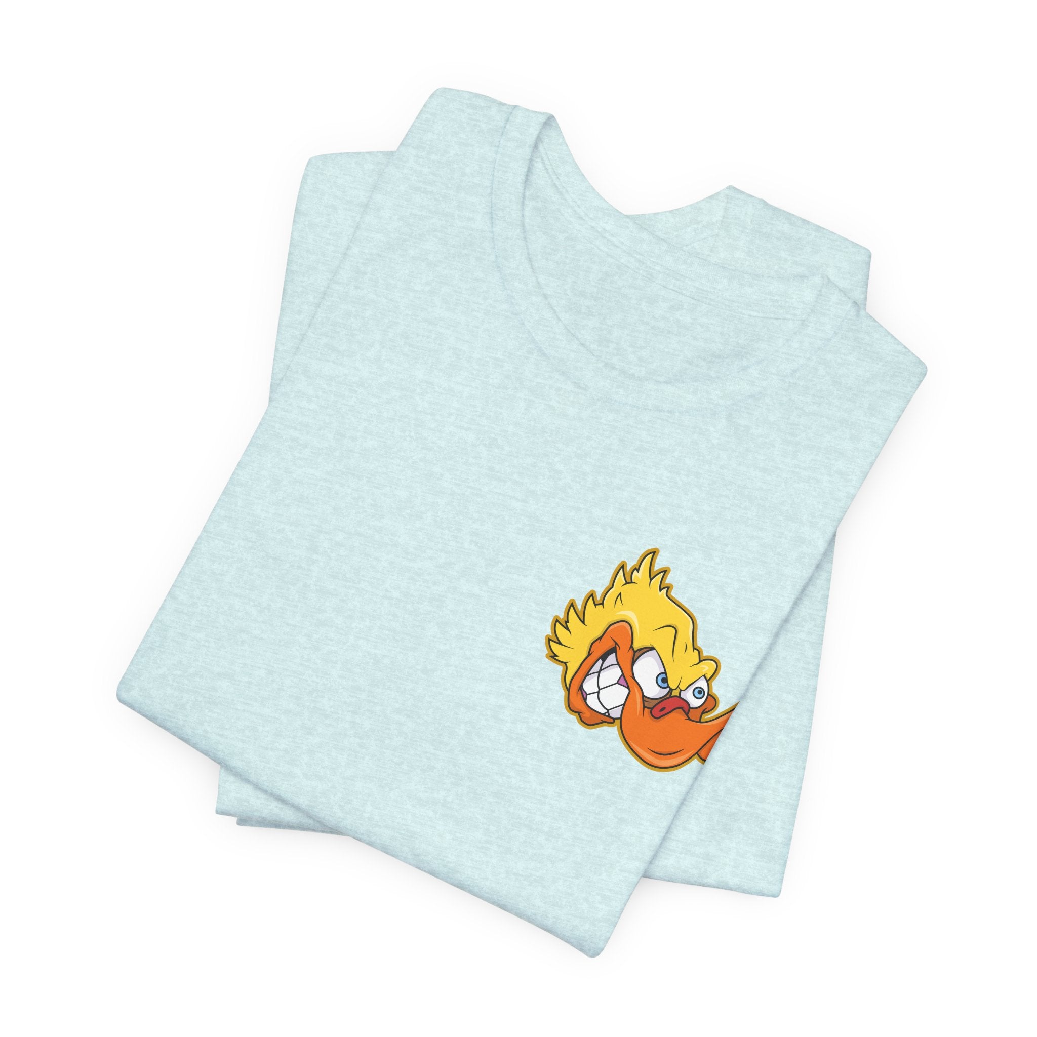 Duck Graphic Tee — Playful Retro Duck Cartoon Short Sleeve Shirt