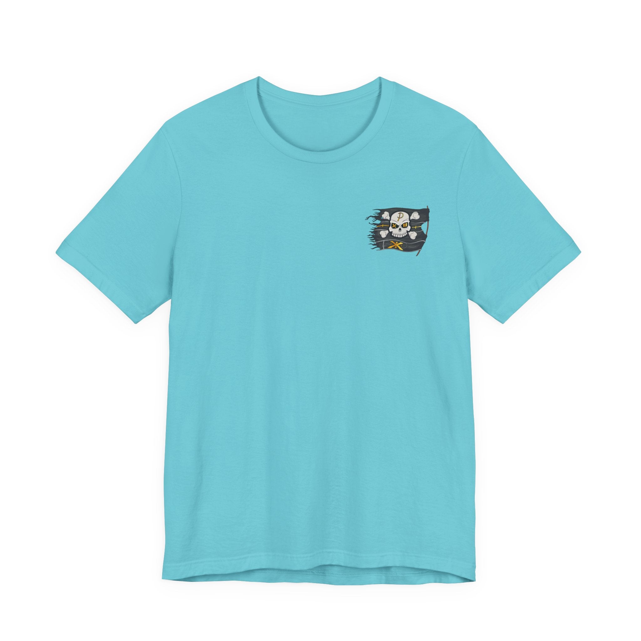 Pirate Skull Flag Tee — Distressed Jolly Roger Graphic T-Shirt