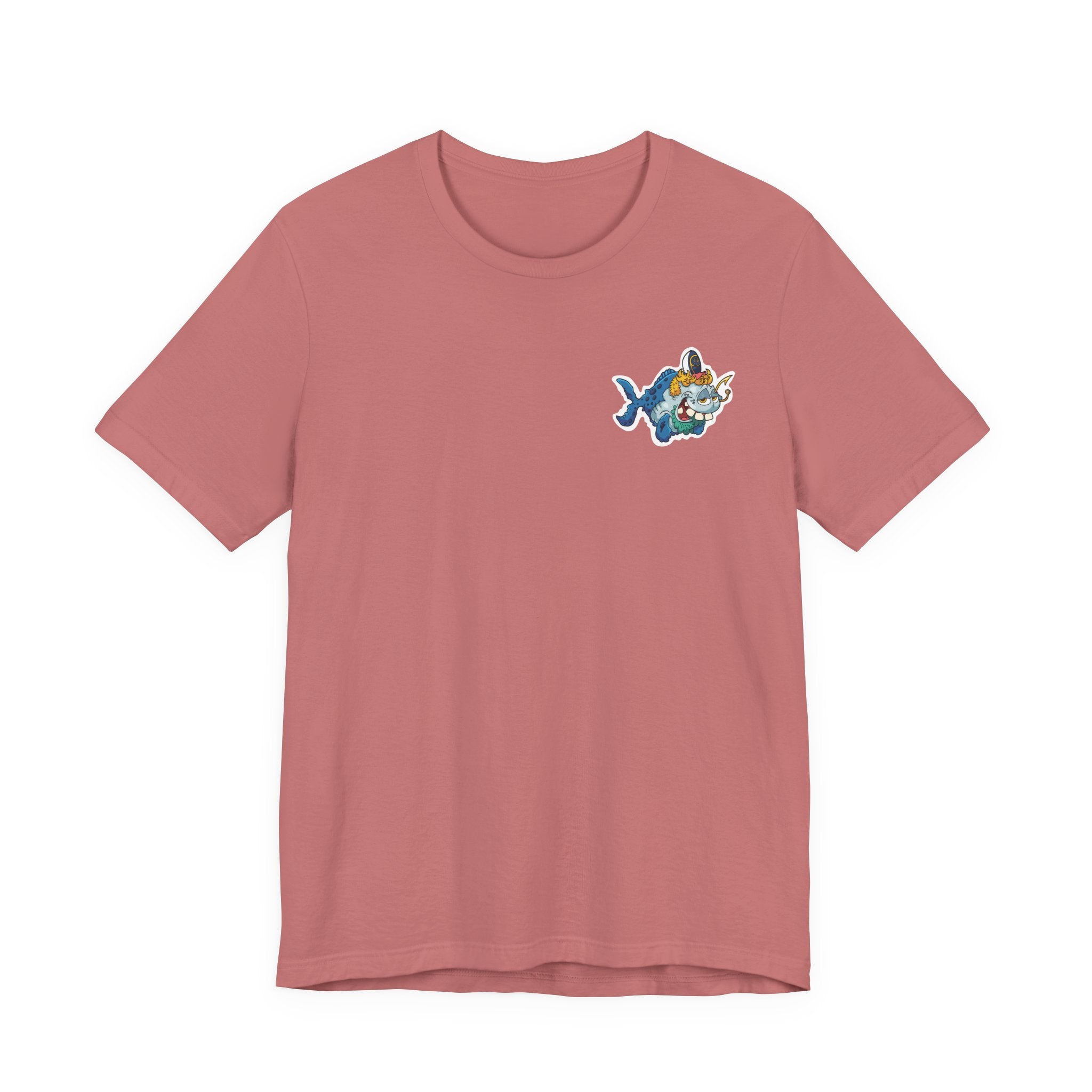 Patriotic Shark Graphic Tee — "Red, Neon & Twang" Vintage Flag Design